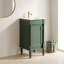 Meuble-lavabo de 18 po de style français avec lavabo en céramique et armoire de rangement vert sauge