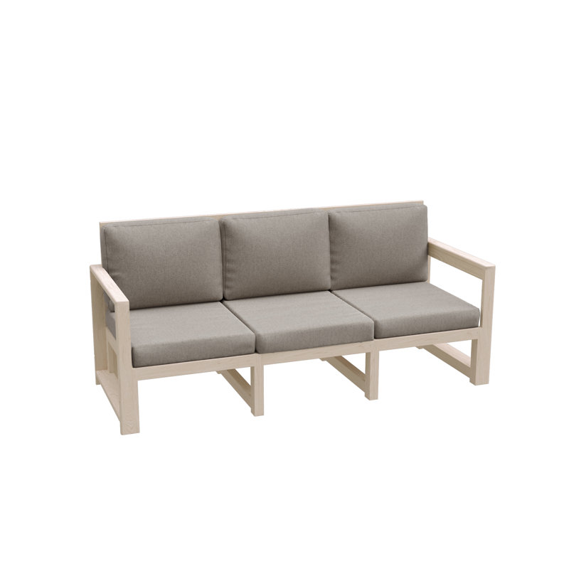 Jaquail 185cm Wide Pine Garden Sofa with Cushions, Platinum, Nature