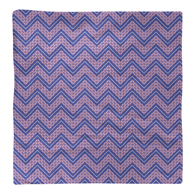 Serviette de coton à la main inversée classique Stephenie, Bleu / Rose, H 0,1 po x l 22 po x P 22 po, Polyester sergé