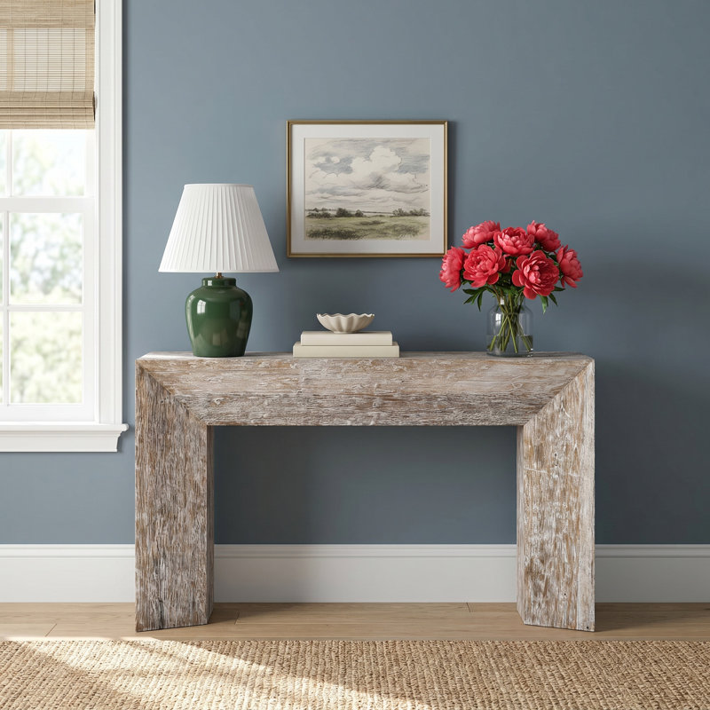 RECYCLED WHITEWASHED WOOD CONSOLE