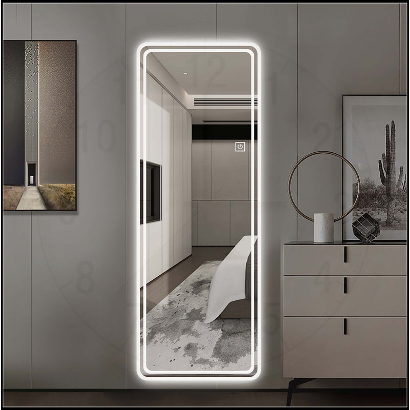 Miroir de plancher pleine longueur 64 po x 21 po DEL