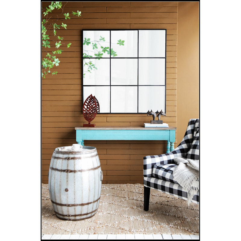 Rustic Galvanized Drum Side Table with Storage, Perfect for Industrial and Farmhouse Decor