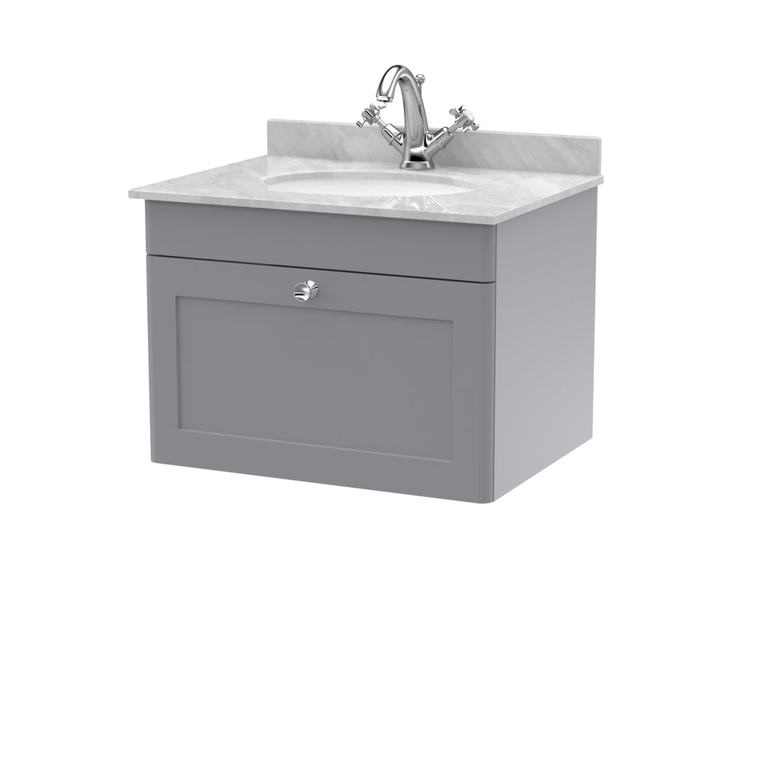 Classique 620mm Single Bathroom Vanity with Drop In Vitreous China Basin