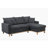 Colton 84.25" Dark Gray Woven Reversible Sleeper Sectional Sofa with Storage Chaise