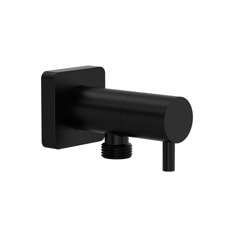 Handshower Outlet with Integrated Volume Control, Matte Black