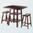 Ilianne High Table with Saddle Seat Counter Stools, Walnut-510153957