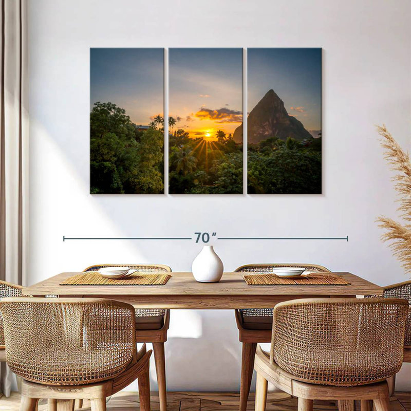 Pitons de camion au lever du soleil, H 36 po x l 57 po