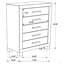 Commode de chambre 5 tiroirs Bren