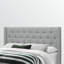 Lit Kendall gris à aspect lin avec bordure chromée, H 49,58 po x l 66,39 po x L 87,32 po