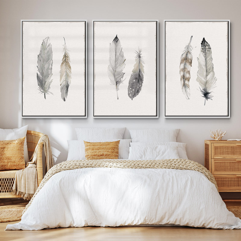 «Flight Of Fancy I», 3 pièces, H 27 po x l 54 po, Blanc