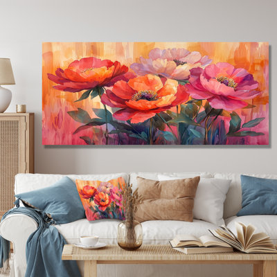 Radiance au coucher du soleil, pivoines fleurs I - reproduction d'art traditionnelle en métal, pivoines, art mural en métal