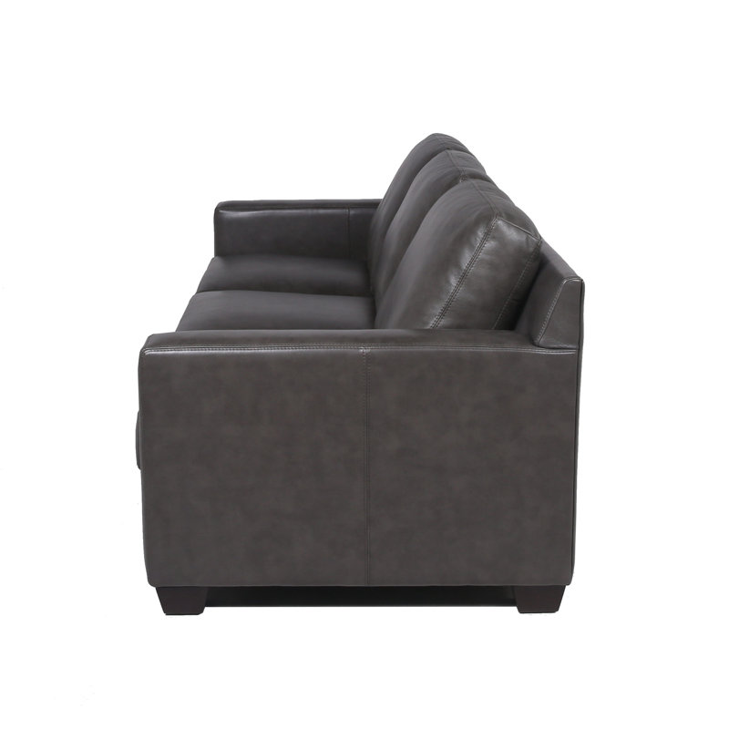 Covedale Upholstered 83.5'' Sofa, Sidekick Charcoal Genuine Leather