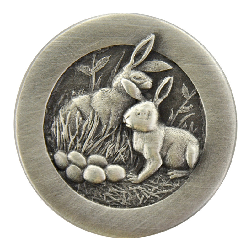 All Creatures Mushroom Knob, Antique Pewter