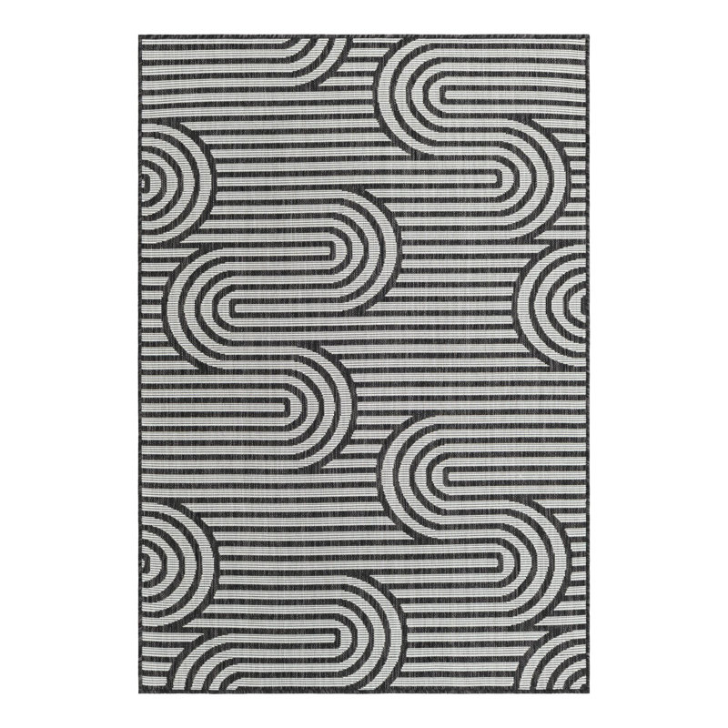 Tapis intérieur / extérieur d'extérieur moderne, Rectangle 4 pi 1 po x 6 pi 1 po