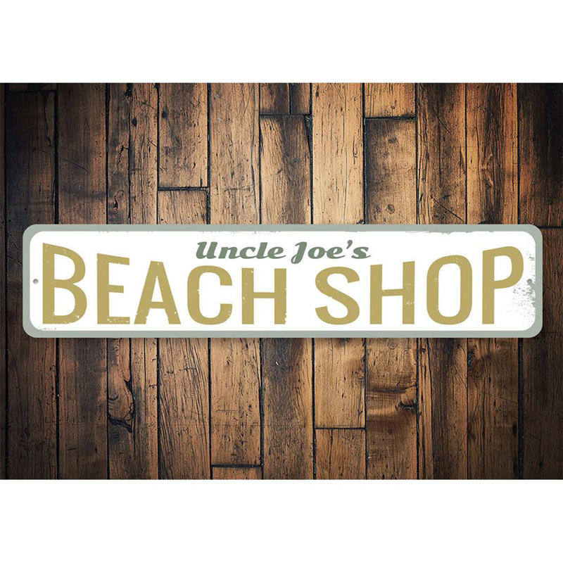 Enseigne de plage en aluminium, H 4 po x l 18 po x P 0,04 po, Oui