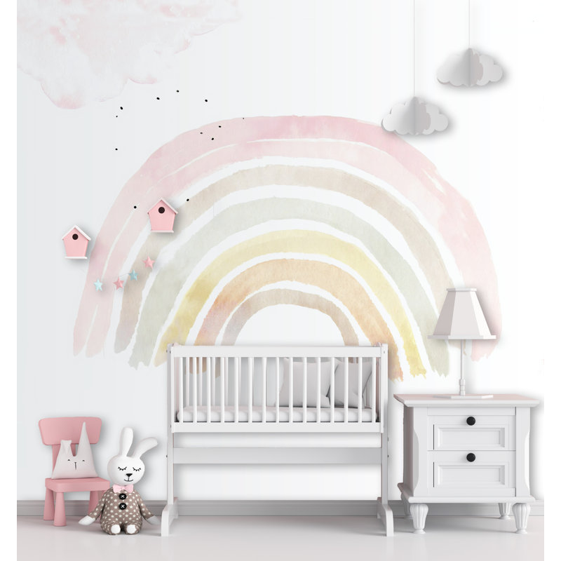 Papier peint amovible art coloré arc-en-ciel coloré, L 105,96 po x l 187 po