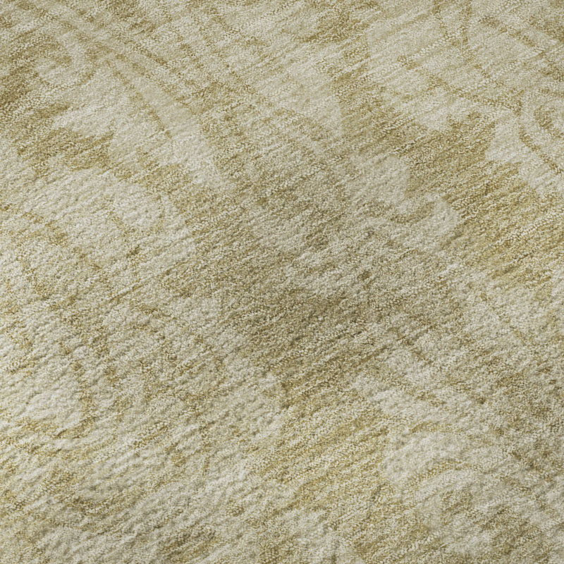 Premium Machine Washable Honig AMF1659 Damask Rug, Rectangle 9' x 12'