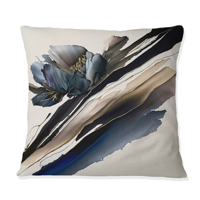 Coussin décoratif à imprimé de pivoines - I