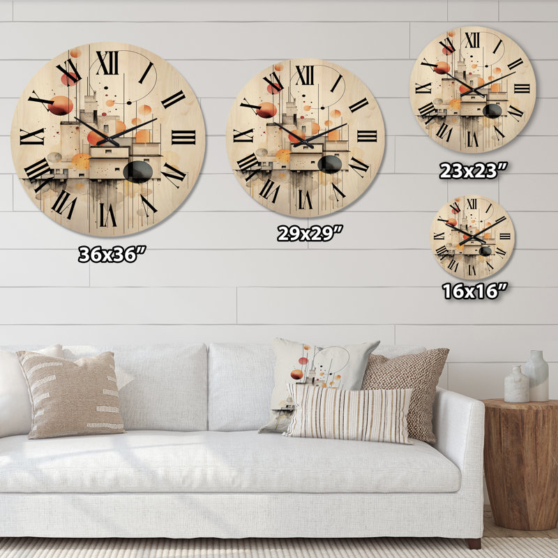 Horloge murale géante moderne en bois Discovery, Petit