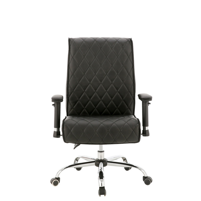 Fauteuil de conférence ergonomique en similicuir, Noir
