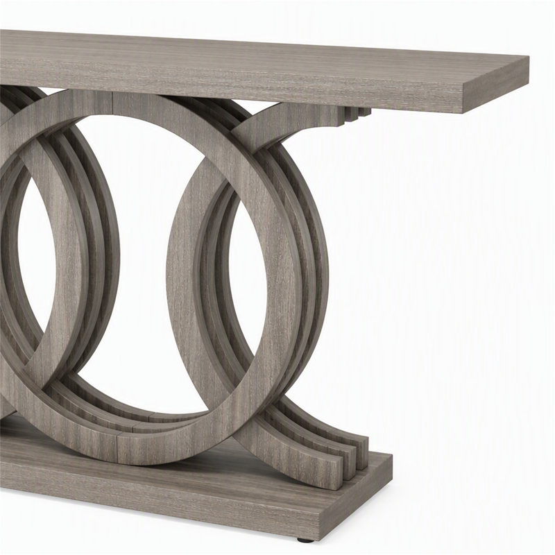 Console géométrique de 55 pouces pour entrée et salon, Gray