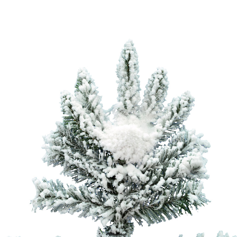 Utica Flocked Fir Slim Unlit Artificial Christmas Tree, 12' H