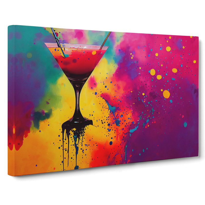 Cocktail Paint Splash Vol.2 Abstract - Wrapped Canvas, 35cm H x 50cm W x 3cm D