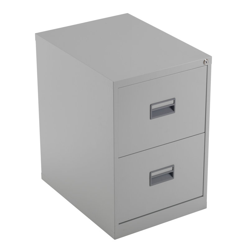 Office 2 Drawer Filing Cabinet, Grey