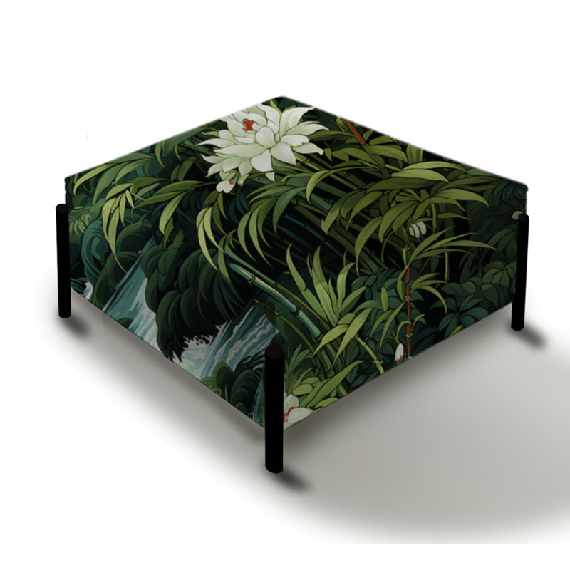 Grand repose-pieds carré Bamboo Forest Allure