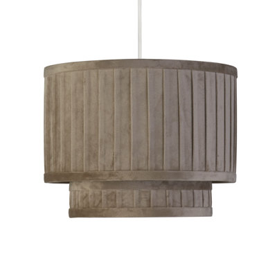 23.5cm H Velvet Outer And Fabric Inner Traditional in Taupe