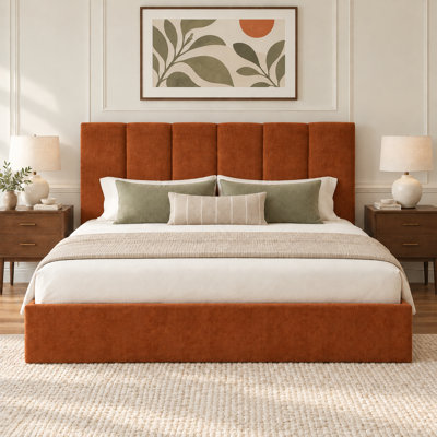 Coletti Hydraulic Lift Up Storage Upholstered Platform Bed
