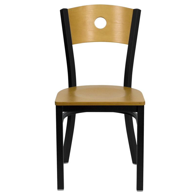 Chaise de restaurant en métal Prompton, Bois naturel
