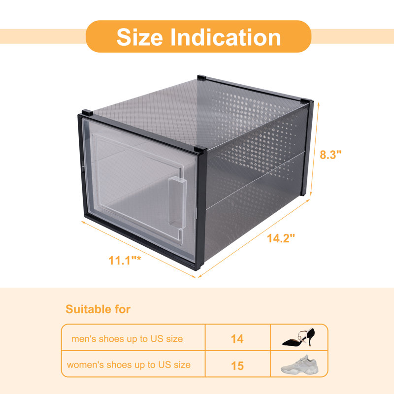 6 Pair Stackable Shoe Storage Box