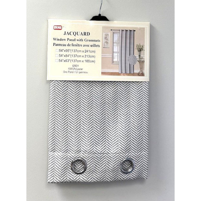 Fermeture à glissière en jacquard, Gris, L 54 po x L 84 po