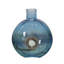Vase décoratif floral, verre bleu océan avec motif de pierre, 8 pouces