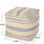 Pouf occidental bleu naturel, tissu de laine de chanvre, carré de 16 x 16 pouces, capacité de 200 lb, entièrement assemblé, rembourrage de perles - bleu, mélange de tissu de chanvre et de laine, pouces, livre rempli