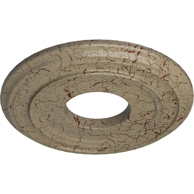 Endurathane Classic Ceiling Medallion, 12 3/8"OD x 4"ID x 1 1/8"P (Fits Canopies up to 7 1/4"), Hand-Painted Gobi Desert Crackle Finish