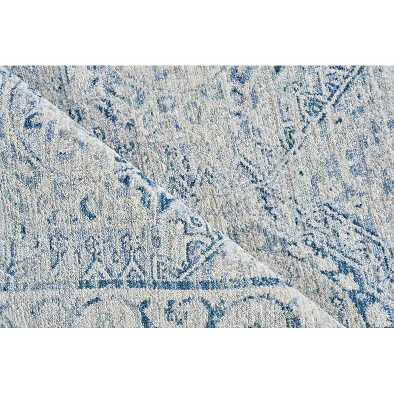 Vintage Looms Light Blue/Blue Polyester powerloom Area Rug, Rectangle 14' x 18'