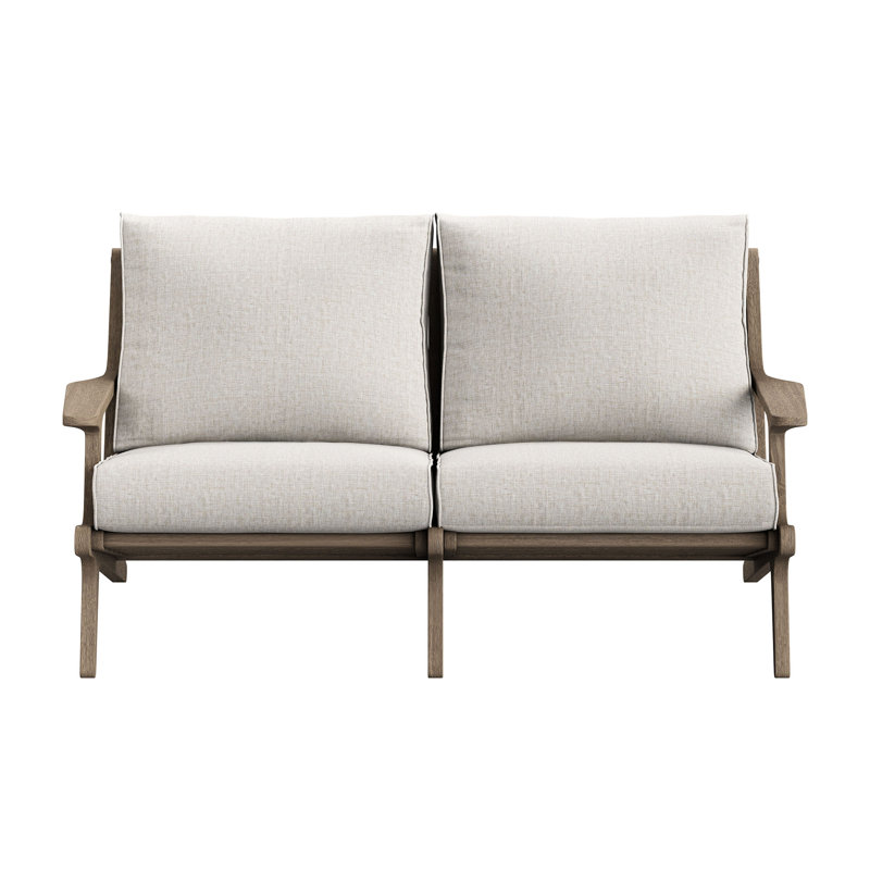 Causeuse d'extérieur en bois de teck Saratoga, Beige