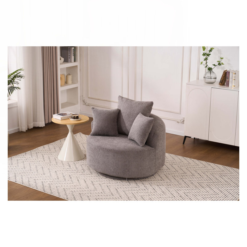 Fauteuil demi-tonneau pivotant, Gris chenille