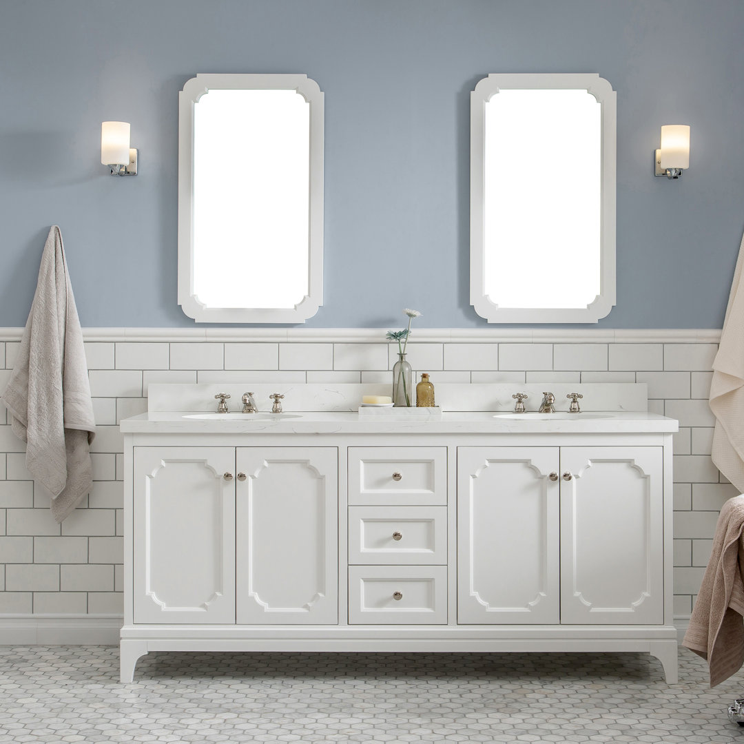 Bernardo 72'' Double Bathroom Vanity with Top Willa Arlo™ Interiors Base