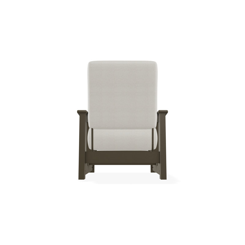 Chaise avec accoudoirs à coussin profond en polymère de qualité marine Leeward, Beachwood, Chamois