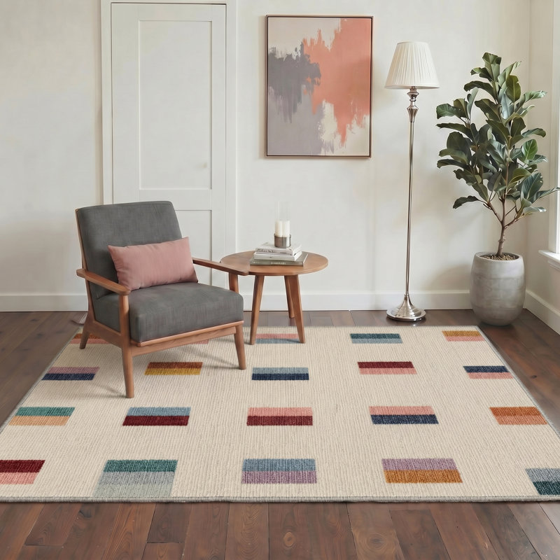 Tapis d'intérieur lavable à la machine avec envers antidérapant Liadan Vectra, Rectangle 8' x 10'