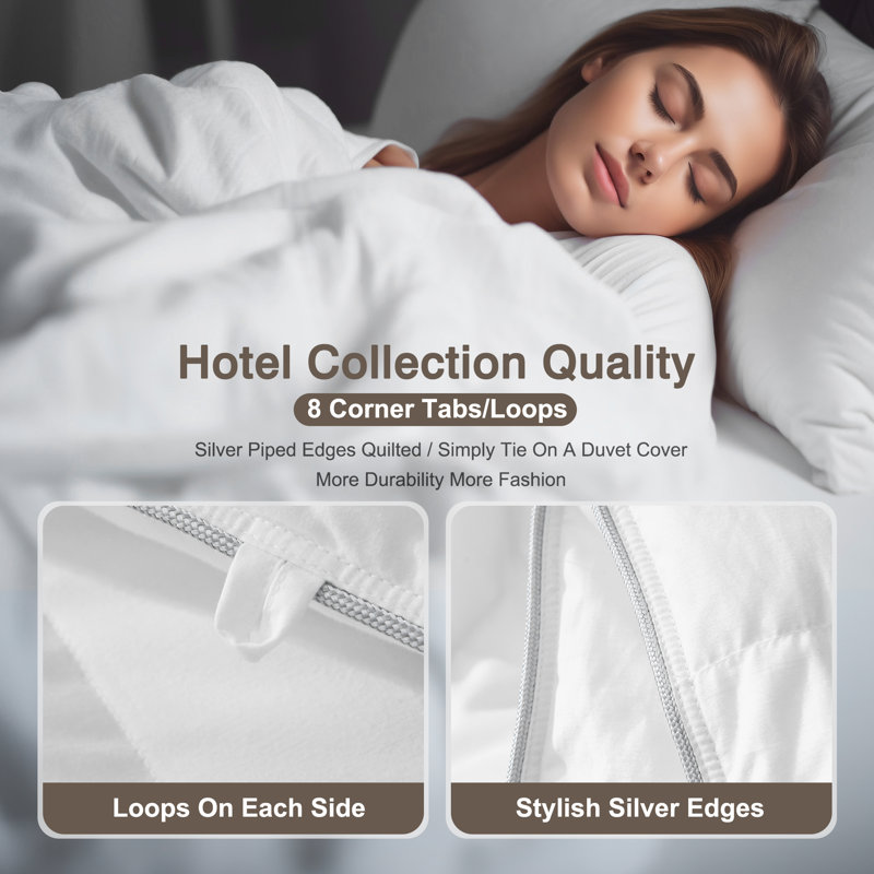 All Season Light Weight 650 Fill Power Feather Down Comforter/ Duvet Insert , King