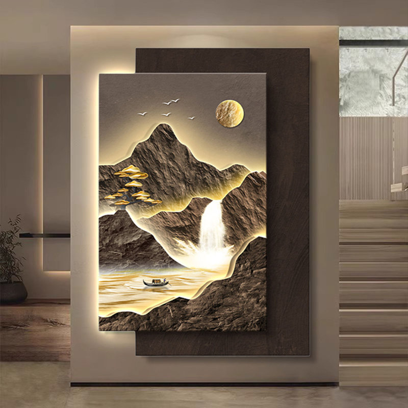 Murales lumineuses modernes générant de la richesse et du luxe, 47.24" H x 31.5" W