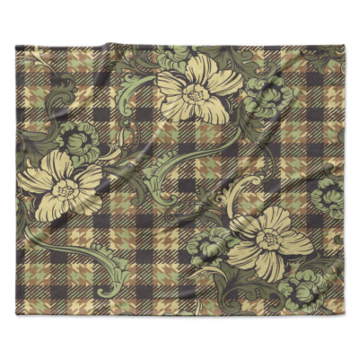 Plaid Flowers Polyester Comforter