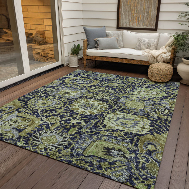 Tapis intérieur / extérieur vert Elarion , 10 pi x 14 pi