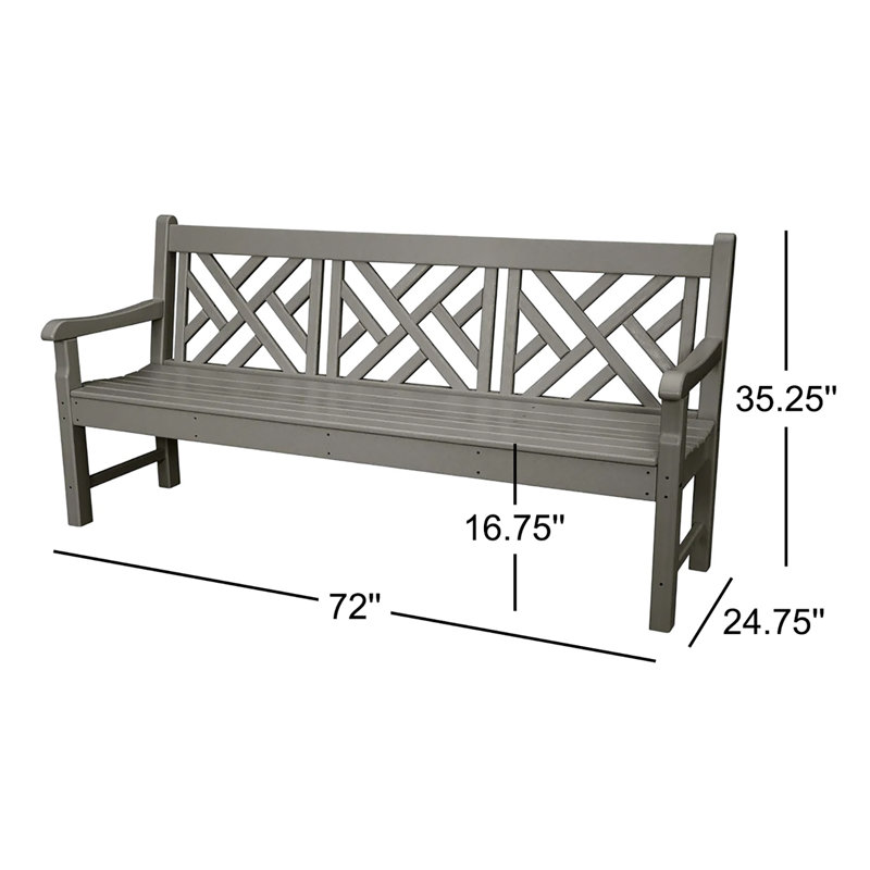 Banc 72 po POLYWOOD Rockford Chippendale, Gris ardoise