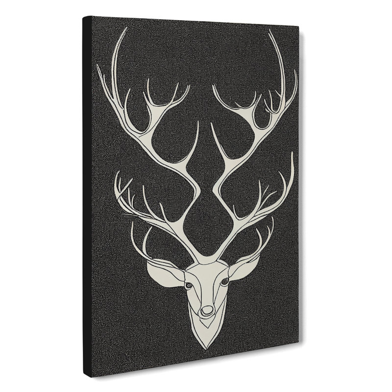 Bust Of A Stag No.1 - Wrapped Canvas Print, 60cm H x 40cm W x 3cm D