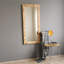 Miroir mural rustique, couleur noyer, 43,3 x 86,6 pouces | 100% bois de pin massif, assemblé, orientation réglable | Parfait pour le vestibule, le salon ou la chambre à coucher, design élégant et fonctionnel-1233651186-1233651187